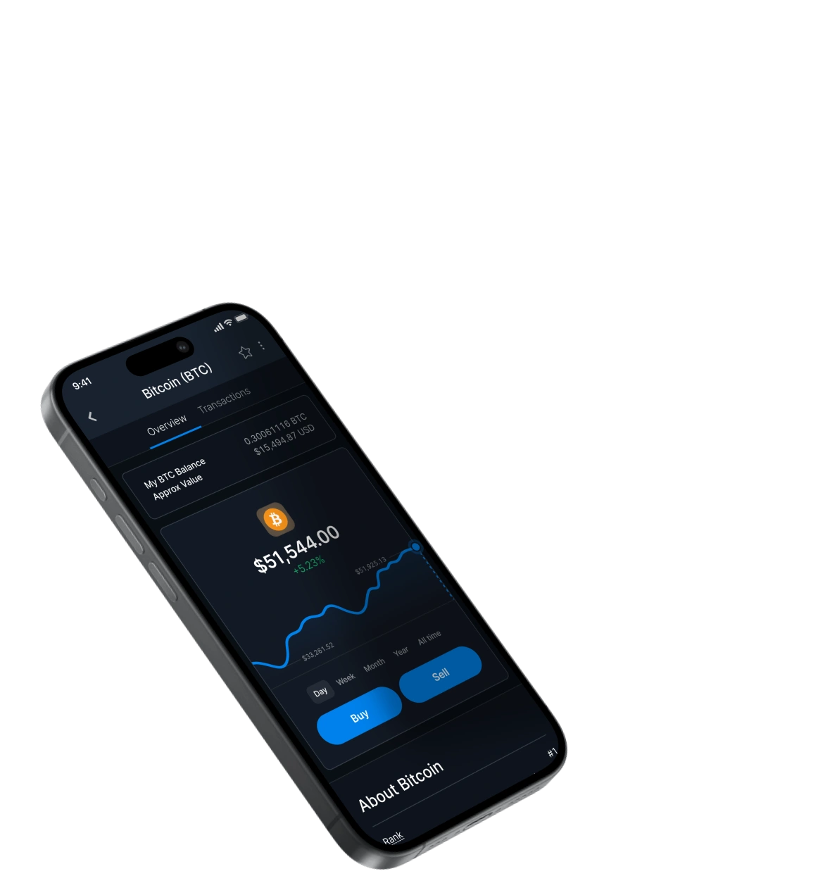 Three 3D rendered iPhone devices showing the new simplified Bittrex interface